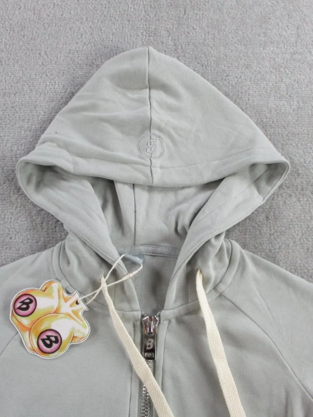 Body by Raven Tracy Hoodie Womens XS Heather Gray Essentials Zip Sweatshirt NEW - Picture 2 of 11